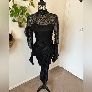 Elegant Black Lace Dress with slit